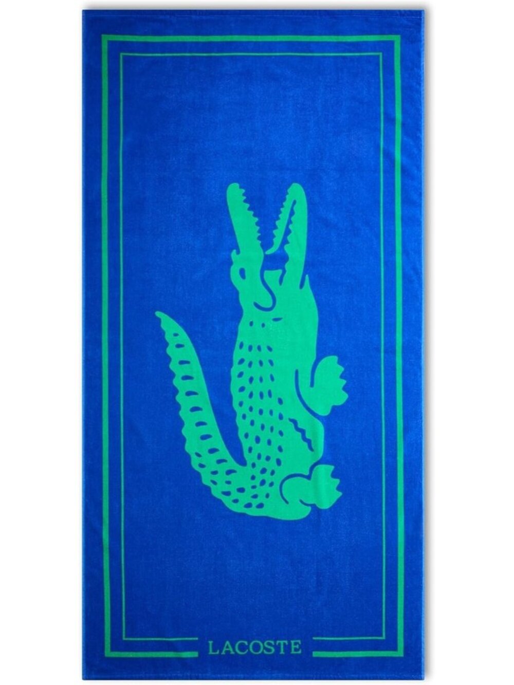 Lacoste Beach Towel Big Crocodile Print Oversized 36" x 72" 100% Cotton Blue
